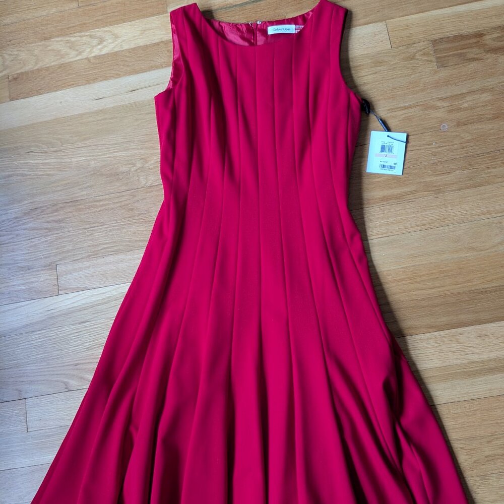 Red Calvin Klein dress